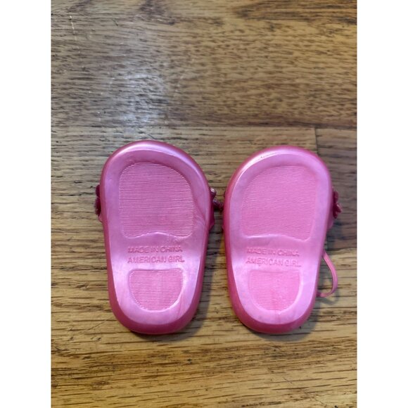 American Girl Doll Pink Sandals With Floral Embellishments - Picture 3 of 3